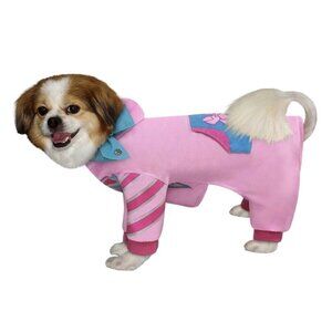 JoJo Siwa Pet Costume Dog Cat Medium Pink Hooded Jumpsuit Hair Bow Nickelodeon